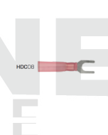 IONNIC HDC08 4mm Red Heatshrink Fork/Spade Terminal (Pack of 100)