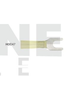 IONNIC HDC47 6.4mm Yellow Heat Shrink Fork Terminals (Pack of 100)